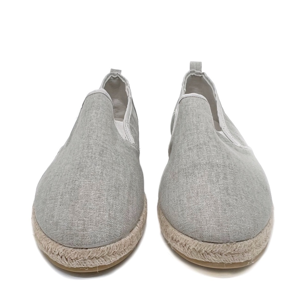 Journee Collection Daphne Linen Espadrille Flats Grey Size 10 - Picture 3 of 11